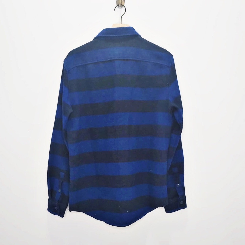 American Eagle Men’s Blue Stripe Thick Shirt Tall - Picture 2 of 4